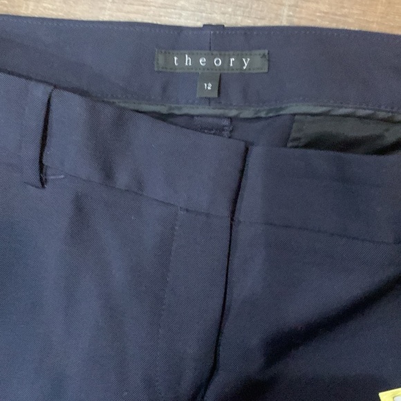 THEORY Navy Slim Ankle Dress Pant - sz 12 - Picture 2 of 10